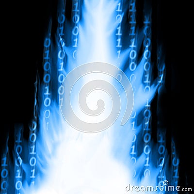 Bits and Bytes, a datastream Stock Photo