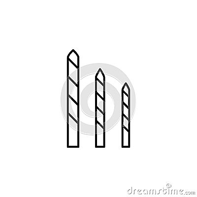 bits, carbide, drill icon. Simple thin line, outline vector of Construction tools icons for UI and UX, website or mobile Stock Photo