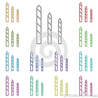 Bits, carbide, drill multi color icon. Simple thin line, outline vector of construction tools icons for ui and ux, website or Stock Photo