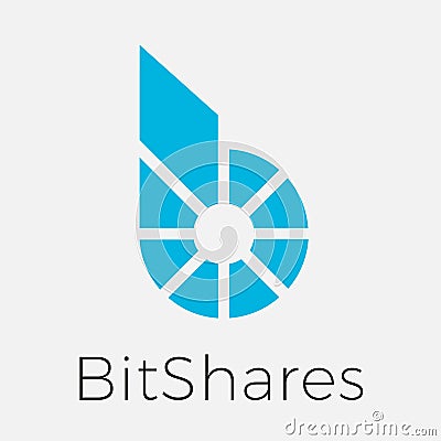 Bitshares BTS blockchain criptocurrency logo Vector Illustration