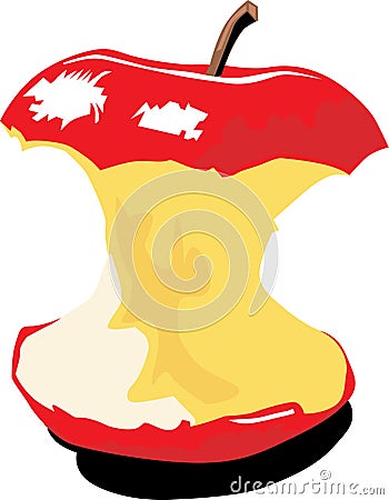 Bitten apple color Vector Illustration