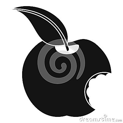 Bitten apple icon, simple style Vector Illustration