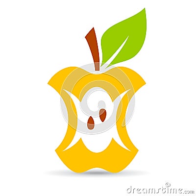 Bitten apple vector cartoon Vector Illustration