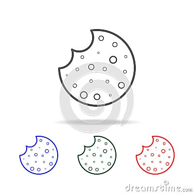 bitten biscuits line icon. Elements in multi colored icons for mobile concept and web apps. Icons for website design and developme Stock Photo