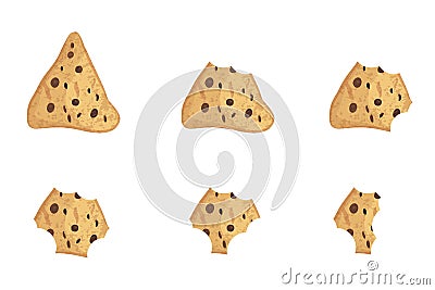 Bitten chip cookie vector illustration Vector Illustration