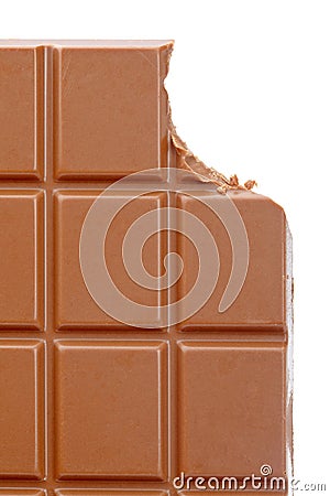 Bitten chocolate bar Stock Photo