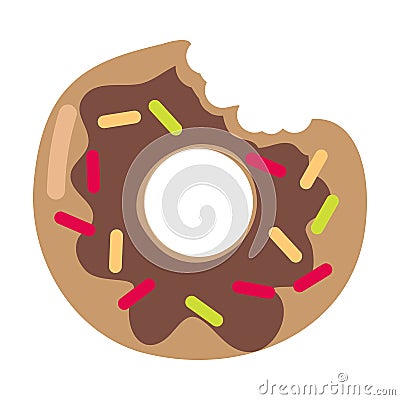 Bitten Donut Logo Isolated Vector Doughnut Sticker Vector Illustration