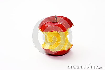 Bitten Red Apple Stock Photo