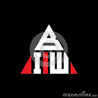 BIW triangle letter logo design with triangle shape. BIW triangle logo design monogram. BIW triangle vector logo template with red Vector Illustration