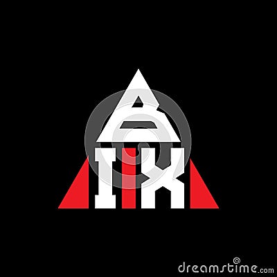 BIX triangle letter logo design with triangle shape. BIX triangle logo design monogram. BIX triangle vector logo template with red Vector Illustration