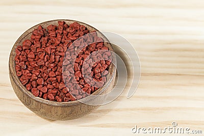 Bixa Orellana - Organic achiote; Is a seasoning and food coloring Stock Photo