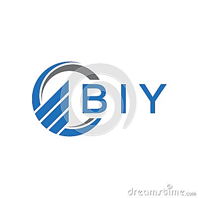 BIY Flat accounting logo design on white background. BIY creative initials Growth graph letter logo concept. BIY business finance Vector Illustration