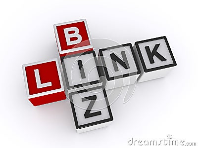 Biz link word block on white Stock Photo