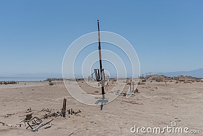 Bizarre artwork at the Bombay Beach on the eastern Salton Sea shore, California Stock Photo