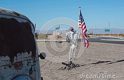 Bizarre artwork in Golden Shores, Arizona Stock Photo