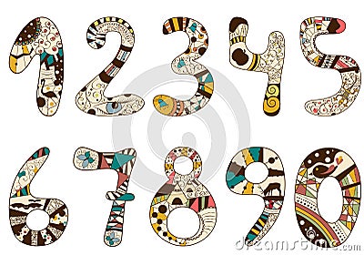 Bizarre number set Vector Illustration