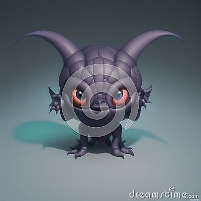 Bizarre unknown creature, cute and eerie at the same time, AI generated 3D Cartoon Illustration