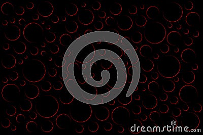 Black abstract background with incomplete red rings, modern simple circular Vector Illustration