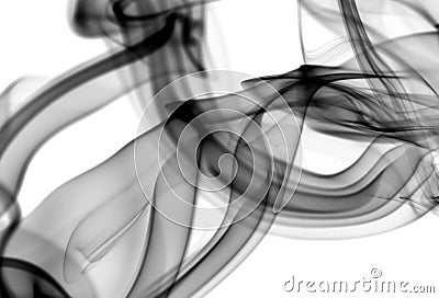 Black Abstract fume patterns on white Stock Photo