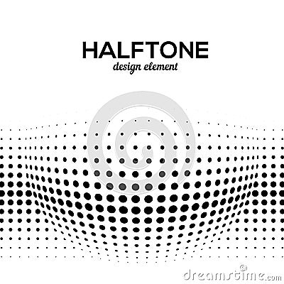 Black Abstract Halftone Design Element, vector Vector Illustration