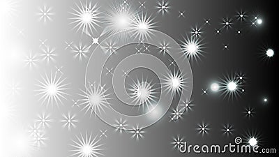 Black abstract light background with glittery colored shiny bokeh stars Cartoon Illustration