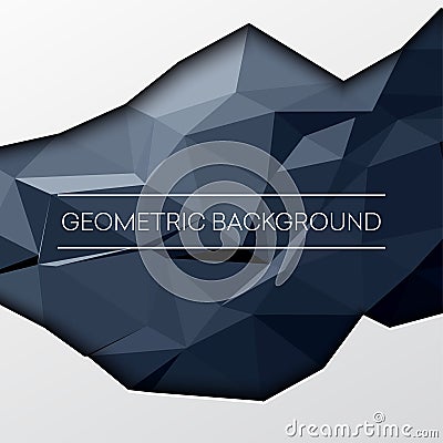 Black abstract low poly, polygonal triangular mosaic background for web, presentations and prints. Vector illustration Vector Illustration