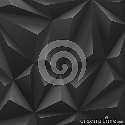 Black abstract polygon carbon background. Vector Illustration