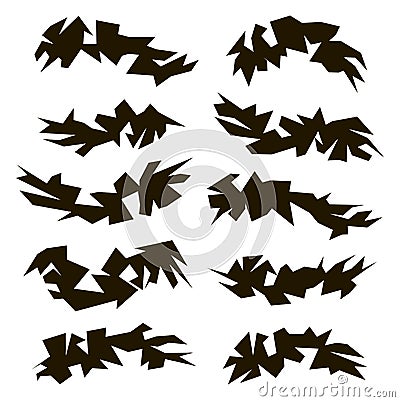 Black abstract spots corners vector isolated objects on a white background Vector Illustration