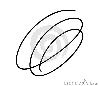 Black abstract swirled vortex doodle line. Scribble curly brush strokes vector. Pencil line. Hand drawn calligraphy Vector Illustration