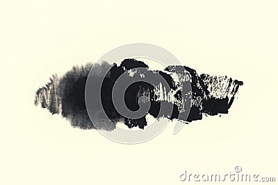 Black abstract watercolor paint brush Strokes texture Stock Photo