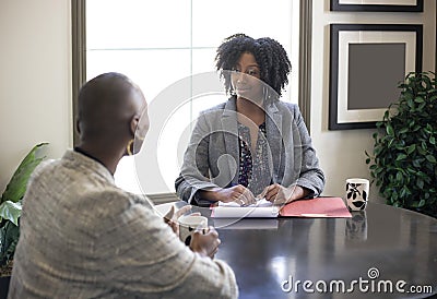 Black African American Businesswomen Meeting Stock Photo