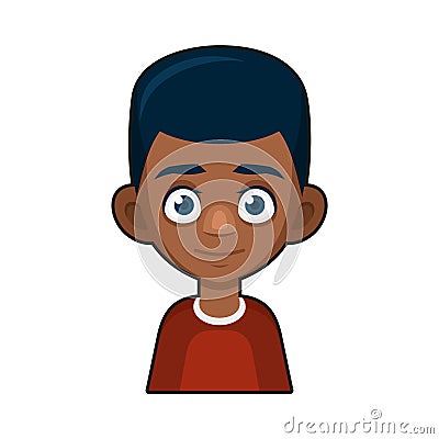 Black African American or Hindu Boy Avatar. Cartoon Style Userpic Icon. Vector Vector Illustration