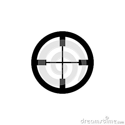 Black aim icon. Sniper scope crosshairs sign Vector Illustration