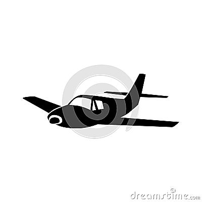 Black aircraft symbol for banner, general design print and websites. Stock Photo
