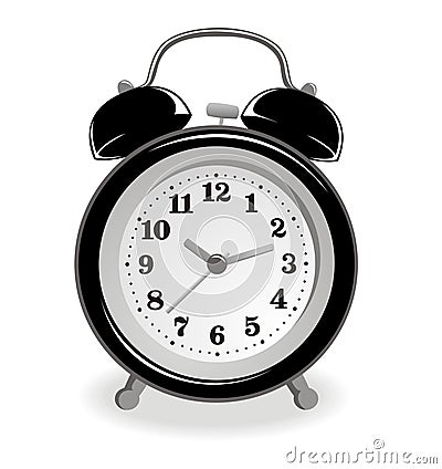 Black alarm-clock Vector Illustration