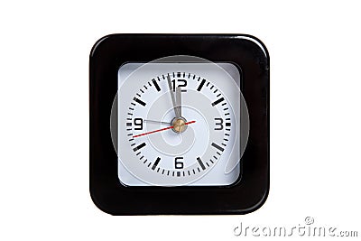 A black alarm clock on white Stock Photo