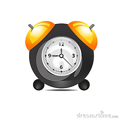 Black alarm clock on white background. Vector illustration Vector Illustration