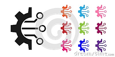 Black Algorithm icon isolated on white background. Algorithm symbol design from Artificial Intelligence collection. Set Vector Illustration