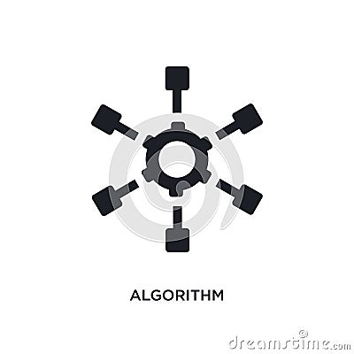 black algorithm isolated vector icon. simple element illustration from artificial intelligence concept vector icons. algorithm Vector Illustration