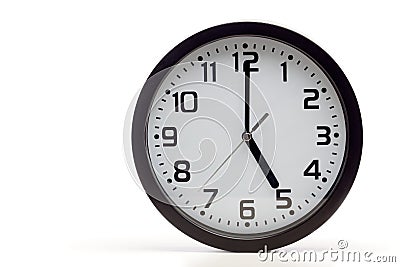 Black analog clock Stock Photo