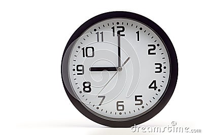 Black analog clock Stock Photo