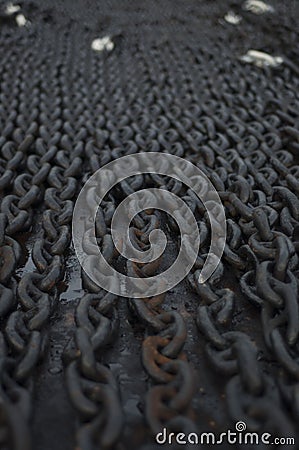 Black anchor chain Stock Photo