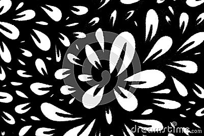 Black and white flower printed cloth for background Stock Photo