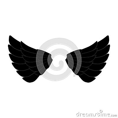 Black angel or eagle wings logo. Black angel eagle wings icon vector eps10. Vector Illustration