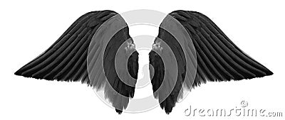 Black angel wings Stock Photo