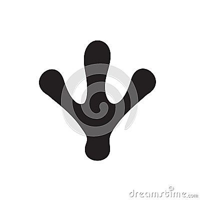 Black animal paw or footprint, bird trail silhouette, vector illustration Vector Illustration