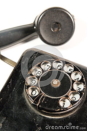 Black antique telephone Stock Photo