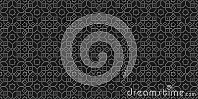 Black arabic background, islamic pattern,carved style Vector Illustration