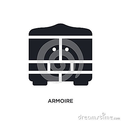 black armoire isolated vector icon. simple element illustration from furniture and household concept vector icons. armoire Vector Illustration
