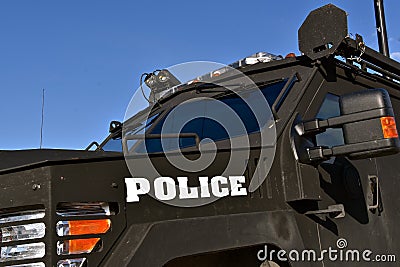 SWAT vehicle used to assist police Stock Photo
